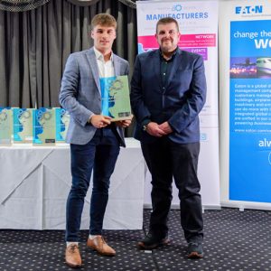 Rhys Floyde, engineering apprentice at Heathcoat Fabrics, was named Apprentice of the Year at this year's NDMA Awards.